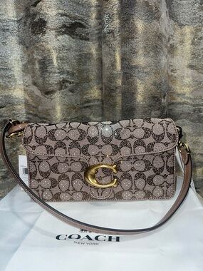 NEW Coach Signature Crystal Tabby 26 Bag in Tan Mushroom